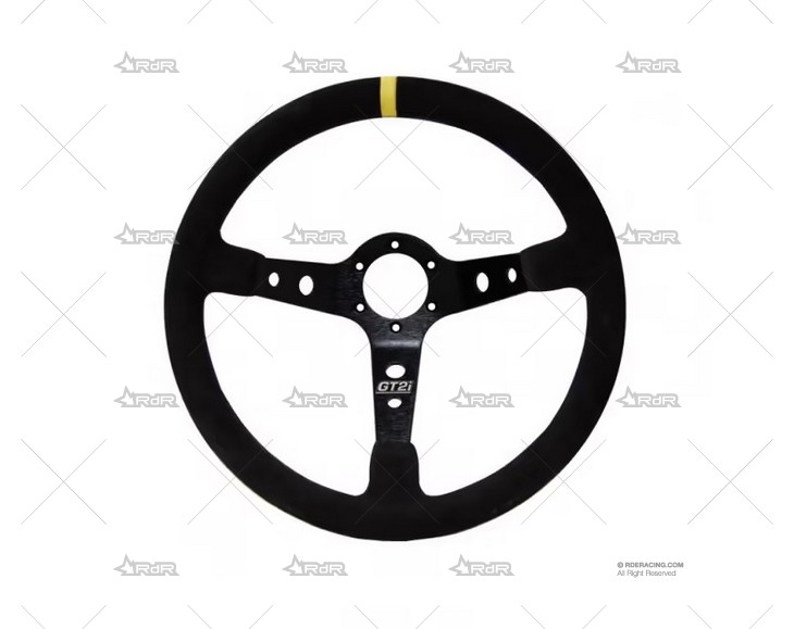 VOLANTE 350mm 75mm RACE NEGRO/PIEL