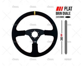 VOLANTE 380mm PLANO OFFROAD NEGRO/PIEL RRS