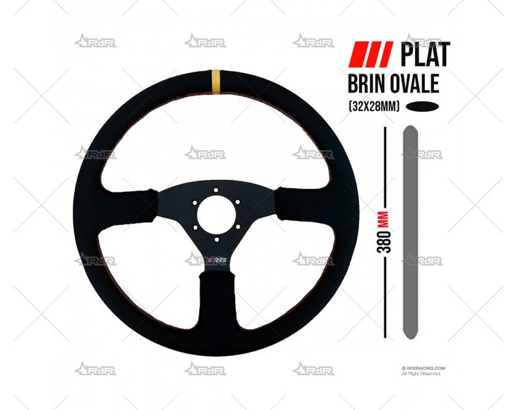 VOLANTE RRS OFFROAD PLANO 380 NEGRO/SKY RRS