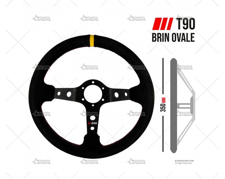 VOLANTE 350mm 90mm RALLYE NEGRO/ANTE RRS