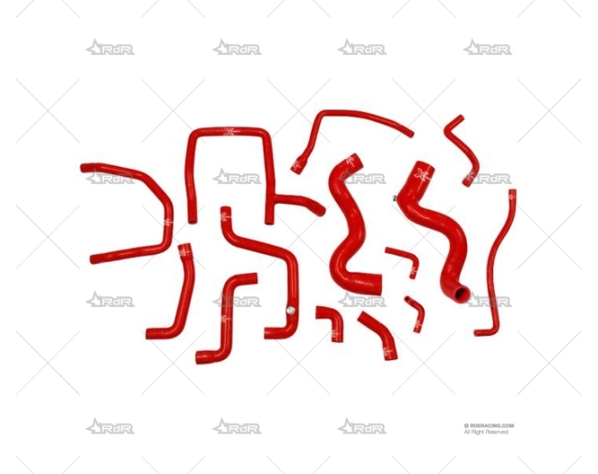 KIT MANGUITOS SILIC. R21 TURBO 2.0 ROJO XTREM