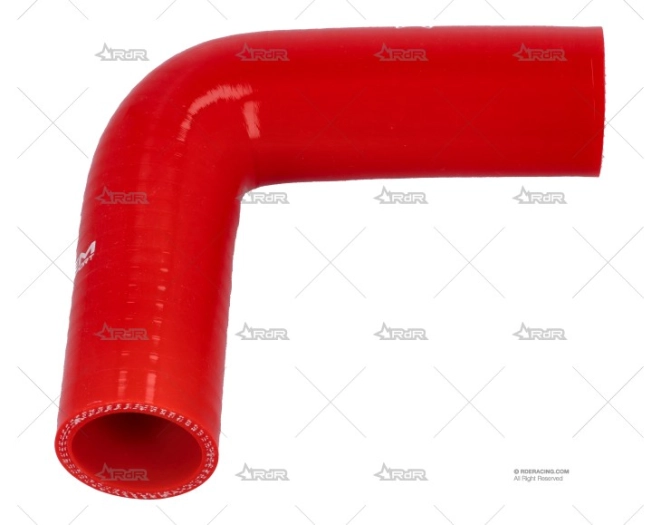 CODO SILICONA 45º 34mm ROJO XTREM