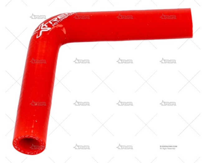 CODO SILICONA 90º 16mm ROJO XTREM