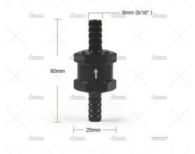 VALVULA ANTIRETORNO GASOLINA 8mm NEGRA BRAND R