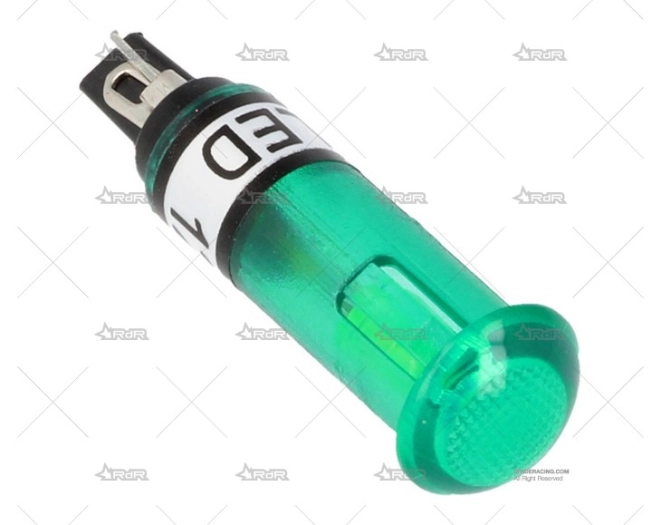 LED INDICADOR 12v 10.6mm Ext. VERDE QSP