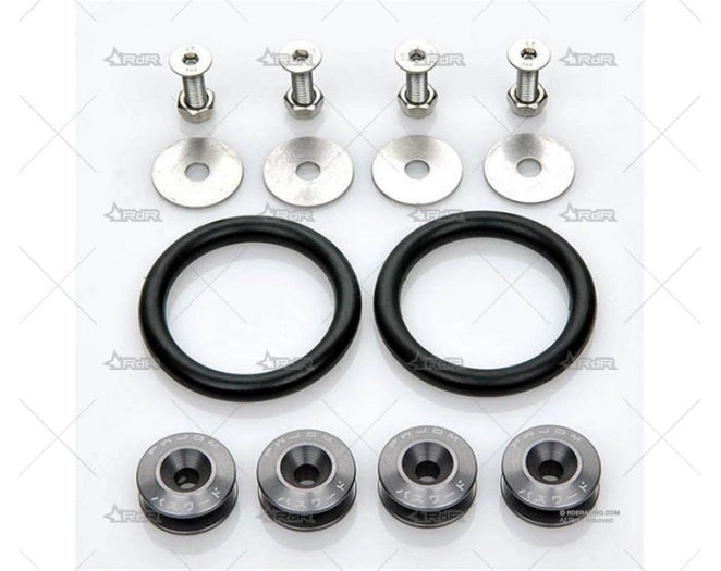 KIT FIJACIÓN PARACHOQUES CON GOMA (GRIS) BRAND R