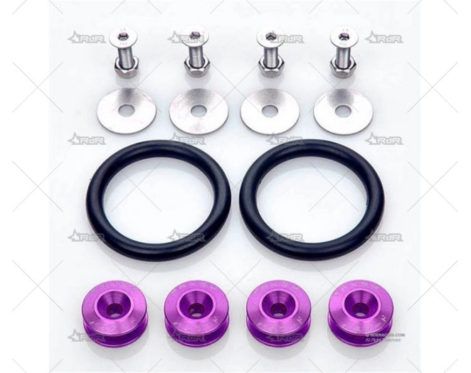KIT FIJACIÓN PARACHOQUES CON GOMA MORADO BRAND R
