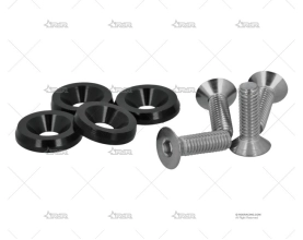 KIT 4 TORNILLOS + ARANDELAS CONICAS ALUM BRAND R