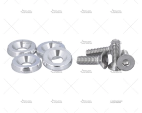 KIT 4 TORNILLOS + ARANDELAS ALU. PLATA BRAND R