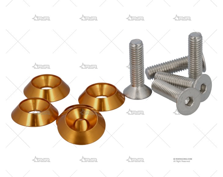 KIT 5 TORNILLOS + ARANDELAS M5 CÓNICAS A BRAND R