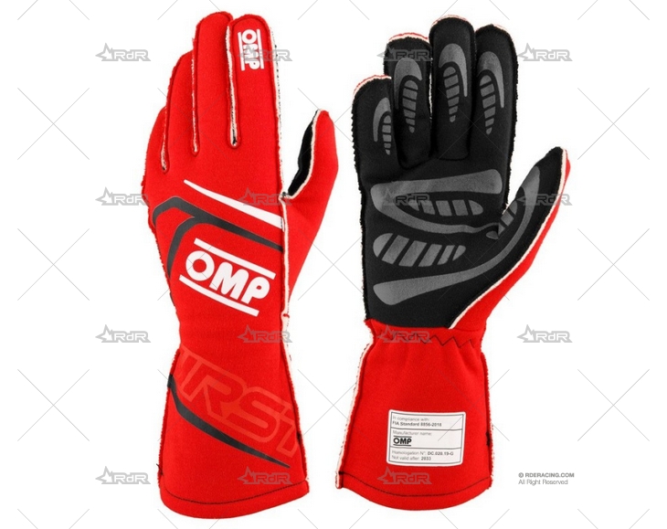 GUANTES OMP FIRST ROJO T.L FIA OMP