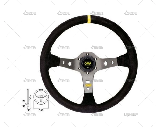 VOLANTE OMP CORSICA 350 NEGRO/PLATA/ANTE OMP