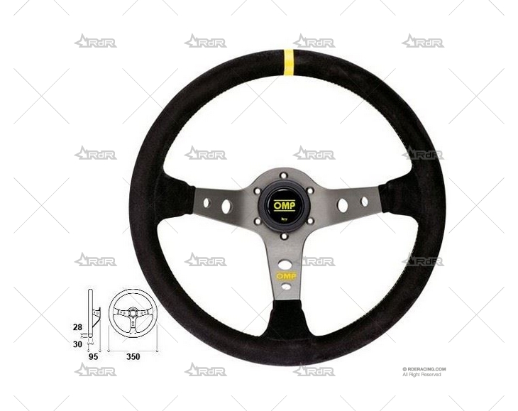 VOLANTE OMP CORSICA 350 NEGRO/PLATA/ANTE OMP