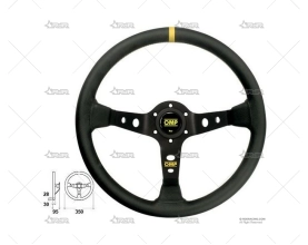 VOLANTE OMP CORSICA 350 NEGRO/NEGRO/PIEL OMP