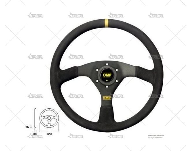 VOLANTE 350mm PLANO VELOCITA NEGRO/ANTE OMP