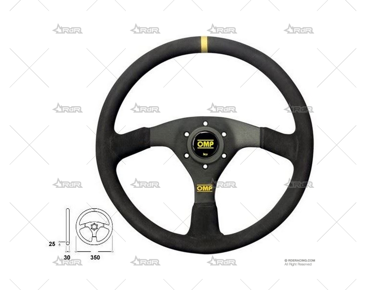 VOLANTE 350mm PLANO VELOCITA NEGRO/ANTE OMP
