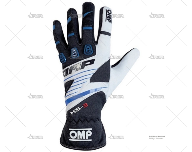GUANTES OMP KS-3 NEGRO/AZUL/BLANCO XXS OMP