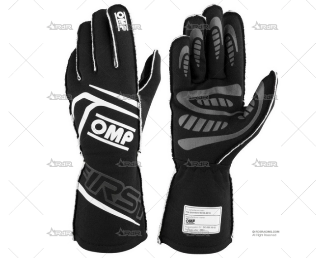 GUANTES FIA FIRST NEGRO/BLANCO T.M OMP
