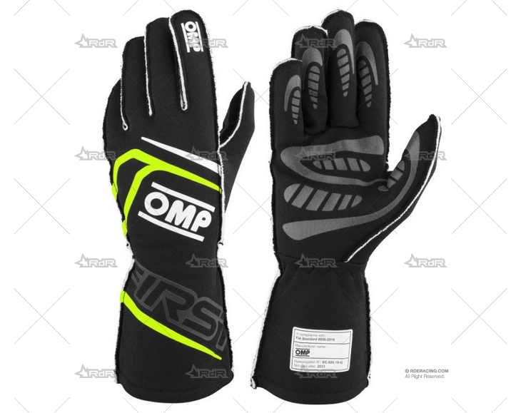 GUANTES FIA FIRST NEGRO/AMARILLO T.L OMP