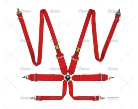 ARNES 6 PUNTOS OMP FIRST PULL UP ROJO OMP