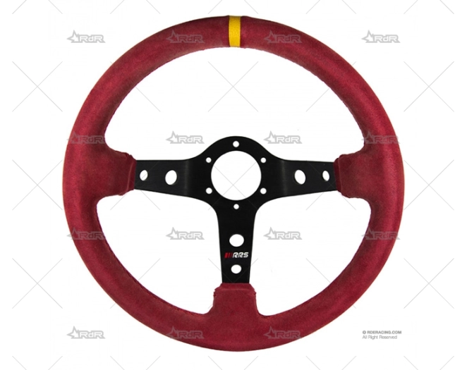 VOLANTE 350mm 90mm CORSA NEGRO/ROJO RRS