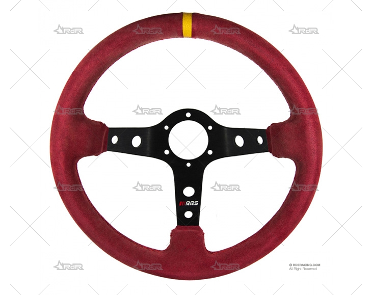 VOLANTE 350mm 90mm CORSA NEGRO/ROJO RRS