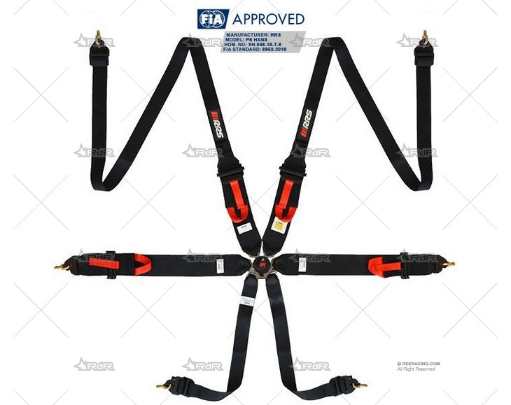 ARNES 6 PUNTOS FIA R6 2+3" HANS NEGRO RRS
