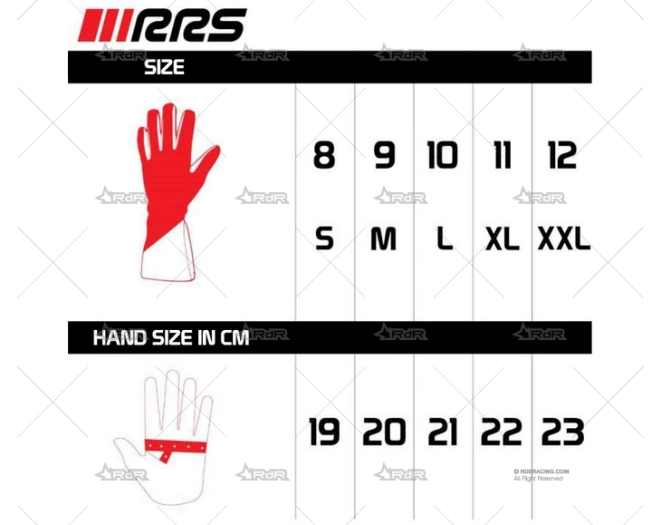 GUANTES PILOTO RRS KARTING  ROJO RRS