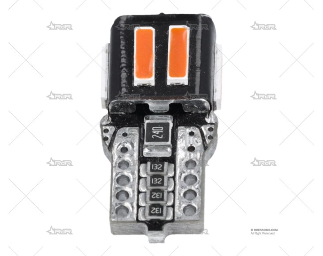 BOMBILLA T10 12V W5W LED KATUR ROJO x1