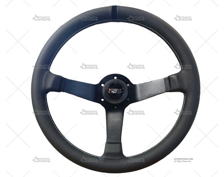 VOLANTE 350mm 65mm 3Br.NEGRO/PIEL BRAND R