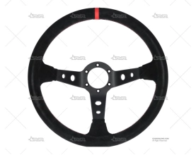 VOLANTE 350mm 90mm 3Br. NEGRO/ROJO/ANTE BRAND R