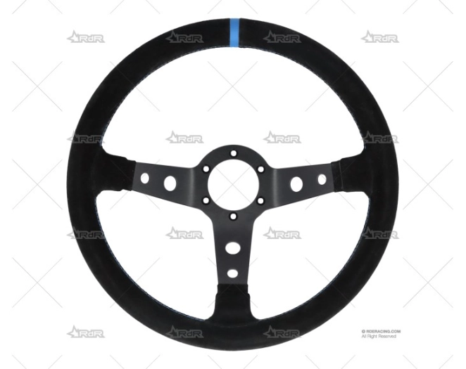 VOLANTE 350mm 90mm 3Br. NEGRO/AZUL/ANTE BRAND R