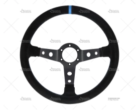 VOLANTE 350mm 90mm 3Br. NEGRO/AZUL/ANTE BRAND R