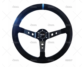 VOLANTE 350mm 90mm 3Br. NEGRO/AZUL/PIEL BRAND R