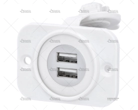 CLAVIJA DOBLE USB BLANCO 12V MARINCO