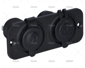 DOBLE MECHERO USB MARINE 12V BRAND R