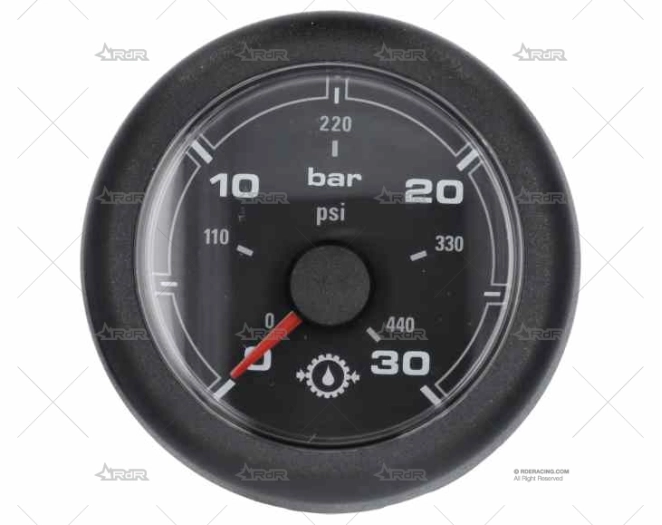 MANOMETRO OL 12/24V 30 BAR 52mm NEGRO VDO