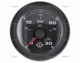 MANOMETRO OL 12/24V 30 BAR 52mm NEGRO VDO