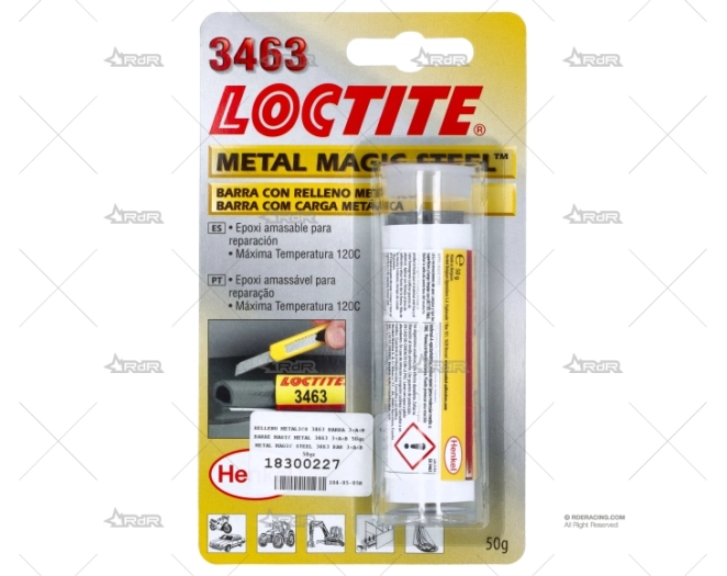 MASILLA EPOXY 3463 BARRA 3+A+B 50gr LOCTITE