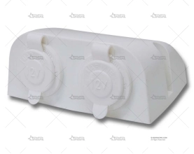 SOPORTE DOBLE TOMAS USB BLANCO BRAND R