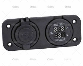 TOMA DOBLE USB-VOLTIMETRO AMPERIMETRO BRAND R