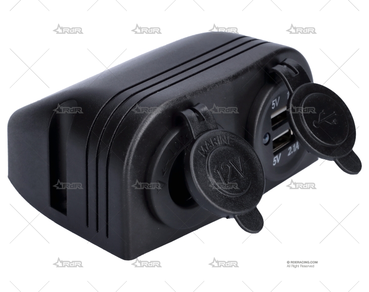 TOMA MECHERO + DOBLE USB BRAND R