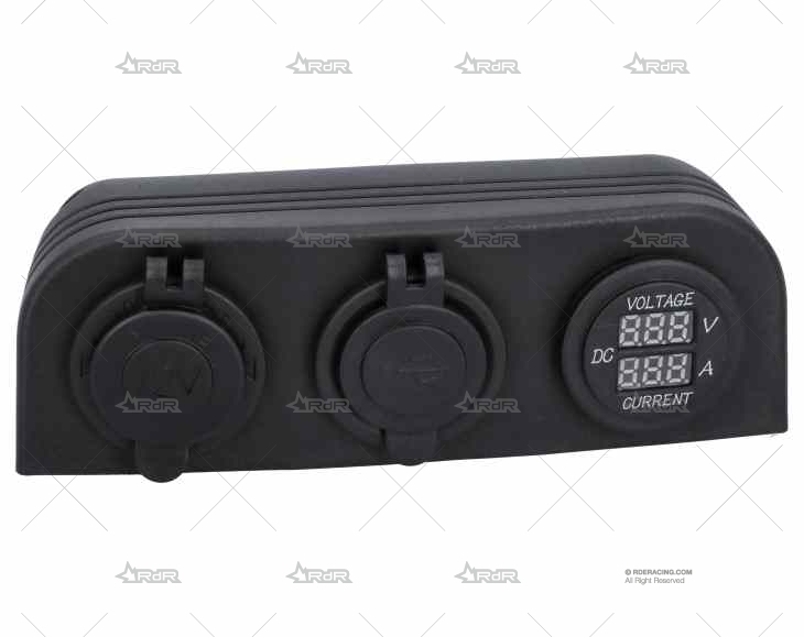 TOMA MECHERO DOBLE+VOLT.+AMP. SUPERFICIE BRAND R