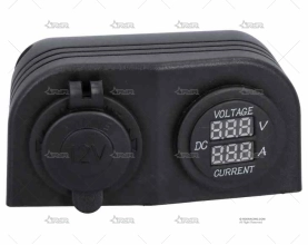 TOMA MECHERO+VOLT. + AMP. SUPERFICIE BRAND R