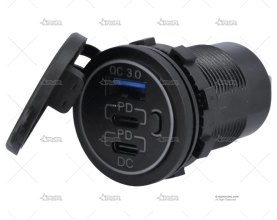 TOMA USB CARGA RAPIDA TIPO A/C 3 C/LED BRAND R