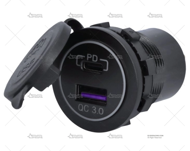 TOMA USB TIPO A/C 2 C/LED BRAND R