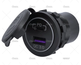 TOMA USB TIPO A/C 2 C/LED BRAND R