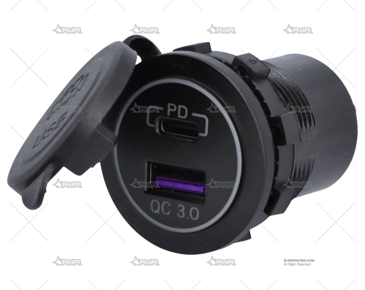 TOMA USB TIPO A/C 2 C/LED BRAND R