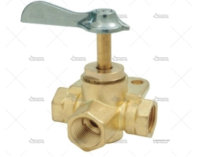 GRIFO 3 VIAS 1/4"FNPT LATON