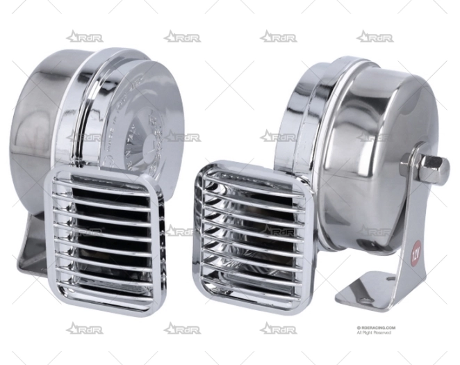 JUEGO BOCINAS 12V CROMADAS